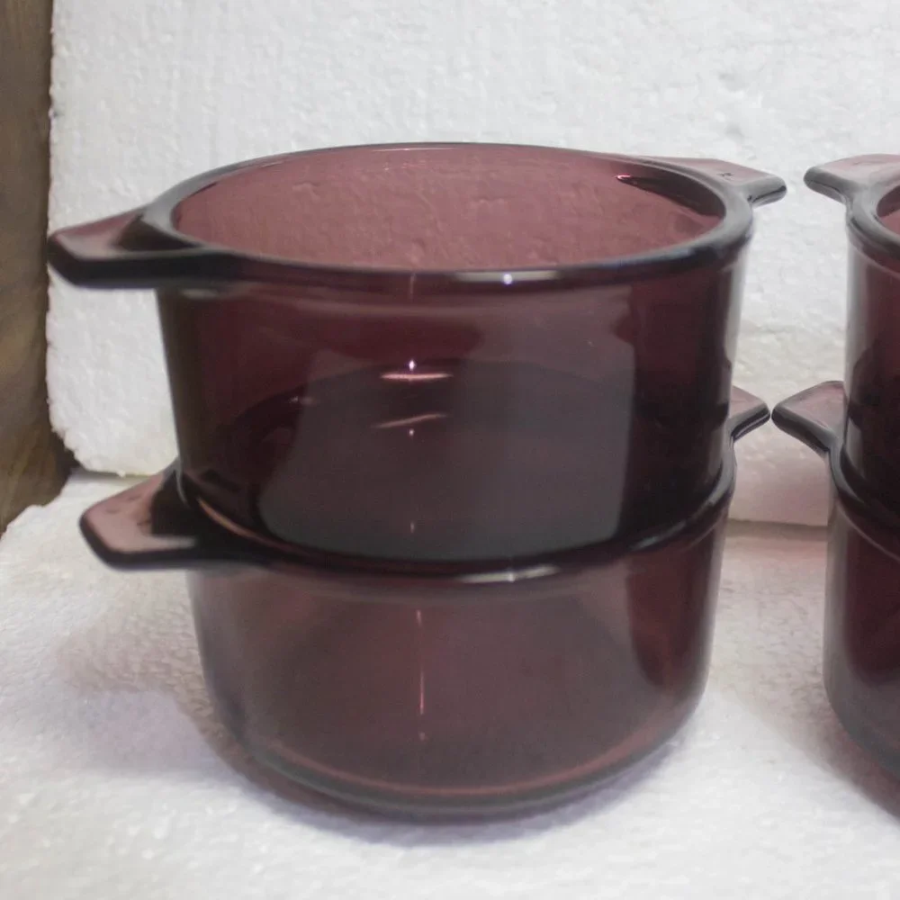 Vintage Pyrex Style Cranberry Small Casserole Dishes Set of 4 Made in Mexico